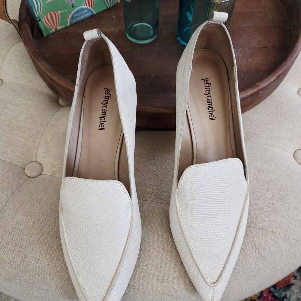Jeffrey Campbell Off-White Textured Flats